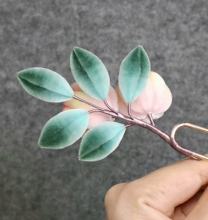 Peach Bespoke Hairpin - Silk Hairpin(Ronghua)