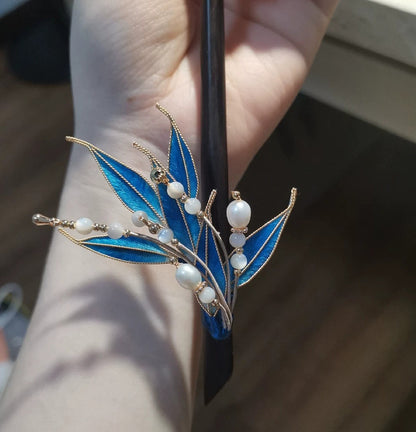 Bamboo Leaves Bespoke Hairpin - Silk Hairpin(Ronghua)