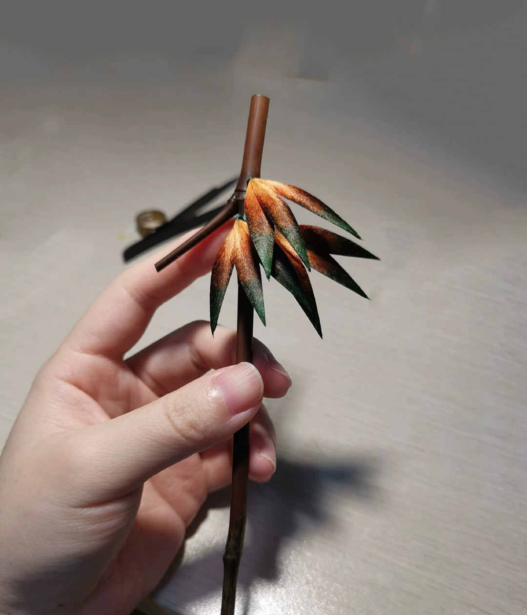 Bamboo Leaves Bespoke Hairpin - Silk Hairpin(Ronghua)