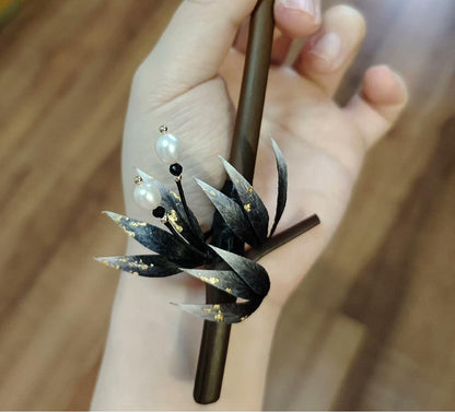 Bamboo Leaves Bespoke Hairpin - Silk Hairpin(Ronghua)