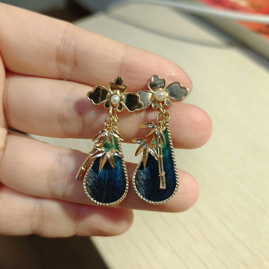 Water Droplet Bespoke Earrings - Silk Earrings(Ronghua)