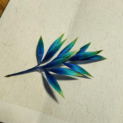 Blue Leaves Bespoke Brooch - Silk Brooch(Ronghua)