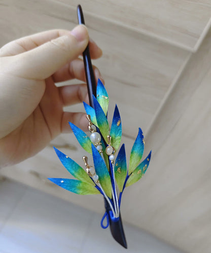 Blue Leaves Bespoke Hairpin - Silk Hairpin(Ronghua)