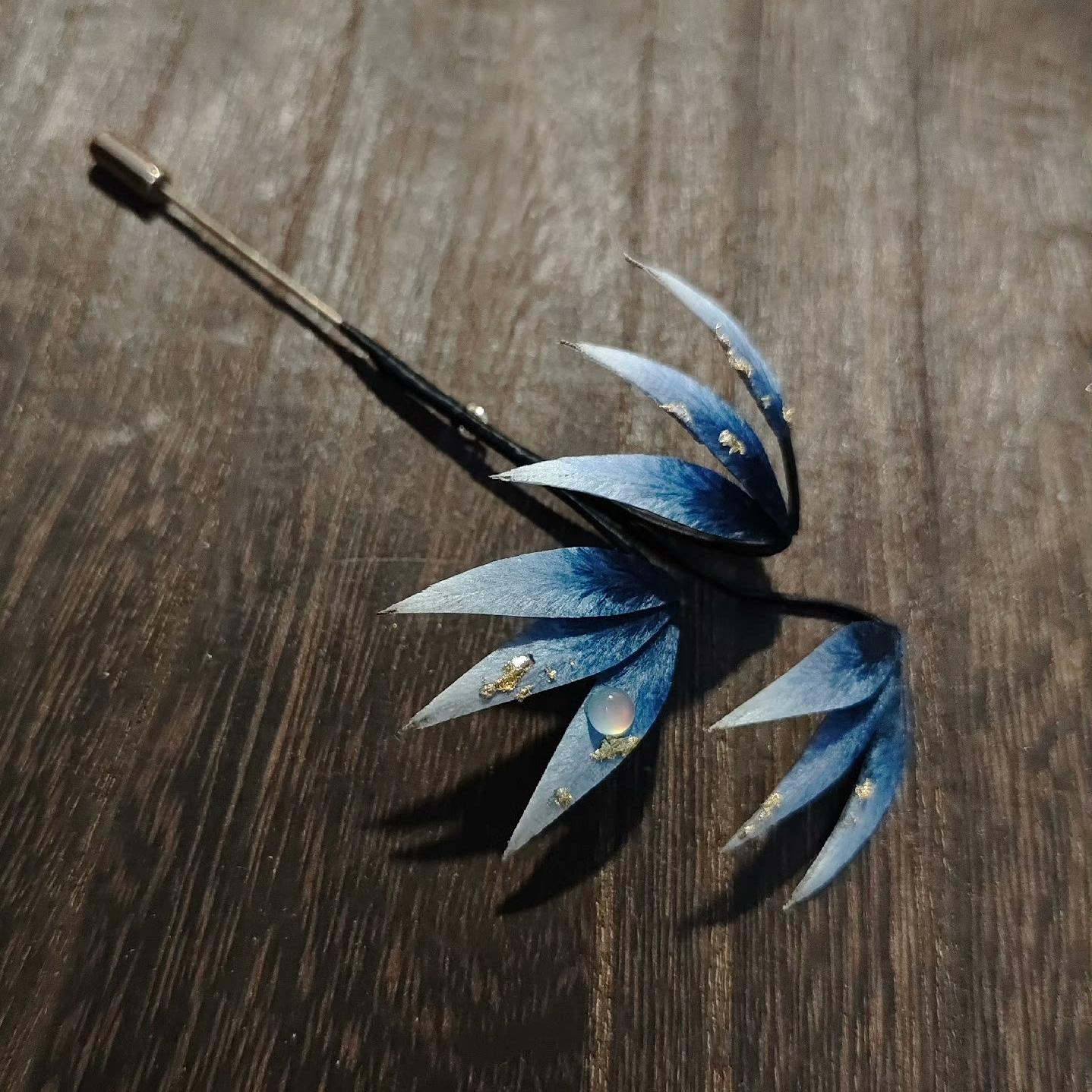 Bamboo Leaves Bespoke Brooch - Silk Brooch(Ronghua)