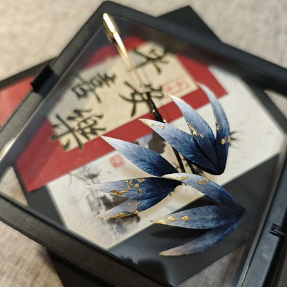 Bamboo Leaves Bespoke Brooch - Silk Brooch(Ronghua)