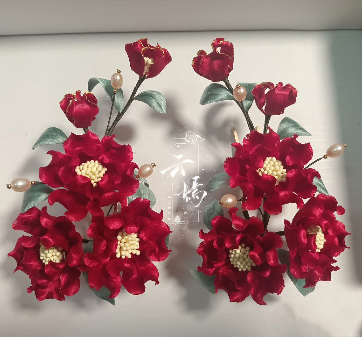 Peony Bespoke Hairpin - Silk Hairpin(Ronghua)