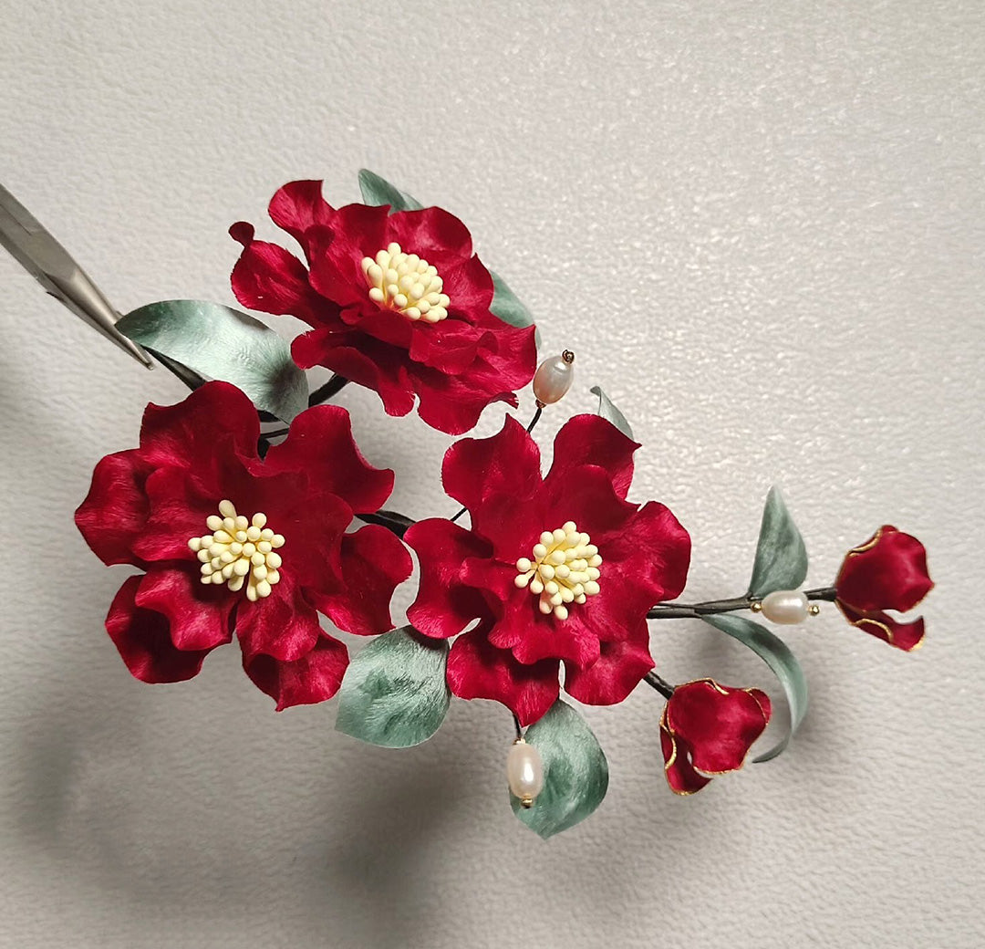 Peony Bespoke Hairpin - Silk Hairpin(Ronghua)