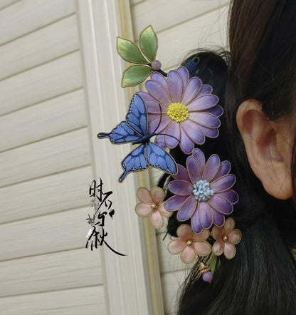 Daisy Bespoke Hairpin - Silk Hairpin(Ronghua)