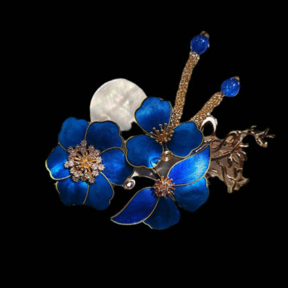 Blue Flower Bespoke Hairpin - Silk Hairpin(Ronghua)