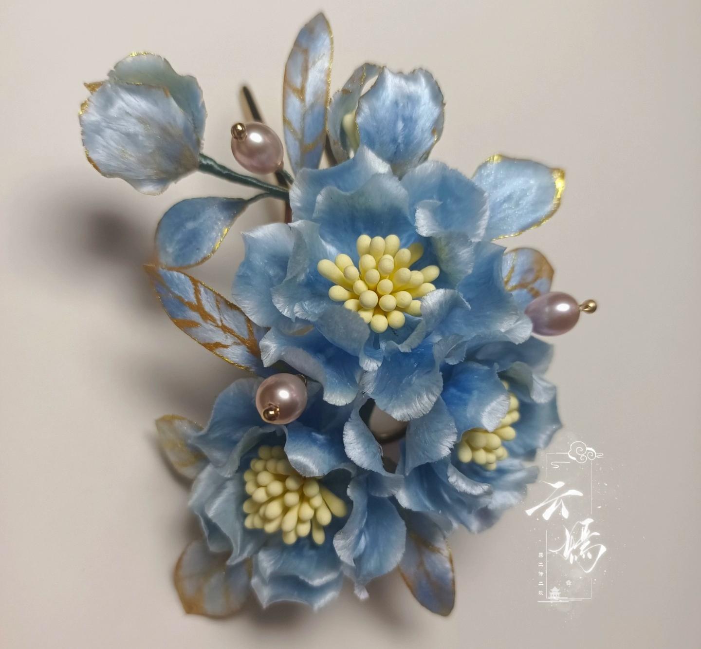 Peony Bespoke Hairpin - Silk Hairpin(Ronghua)