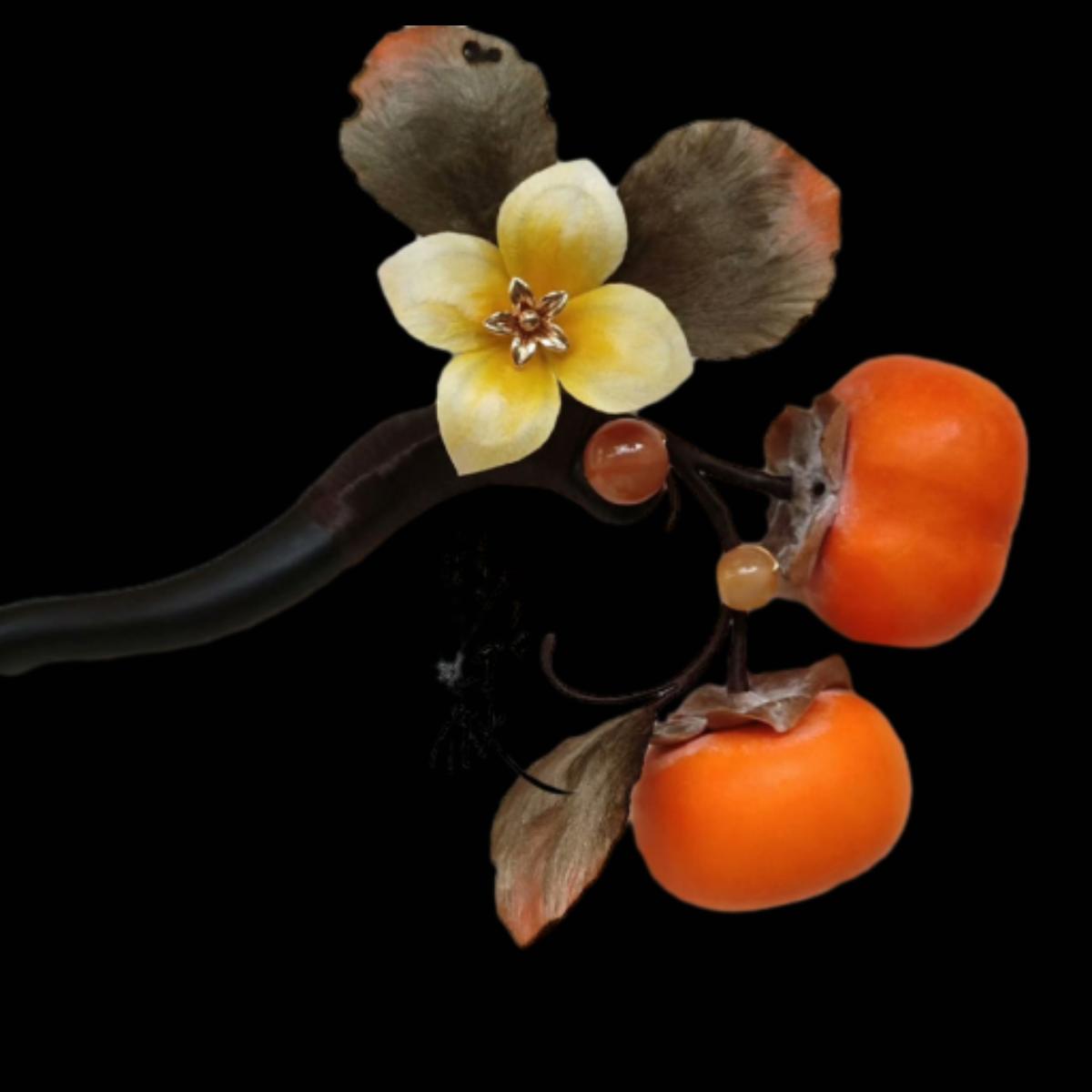 Persimmon Bespoke Hairpin - Silk Hairpin(Ronghua)