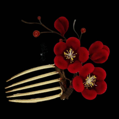 Plum Blossom Bespoke Hairpin - Silk Hairpin(Ronghua)