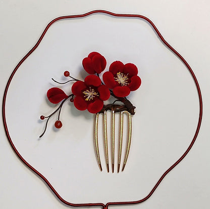 Plum Blossom Bespoke Hairpin - Silk Hairpin(Ronghua)