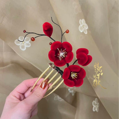 Plum Blossom Bespoke Hairpin - Silk Hairpin(Ronghua)