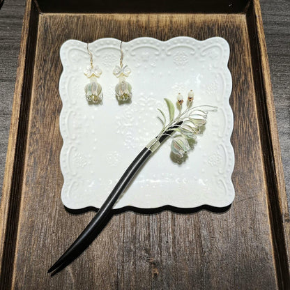 Tulip Bud Bespoke Earrings - Silk Earrings(Chanhua)