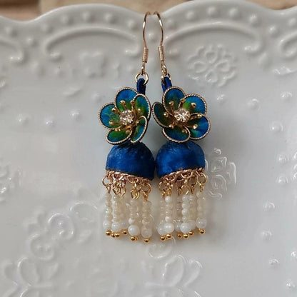 Palace Flower Lantern Bespoke Earrings - Silk Earrings(Ronghua)