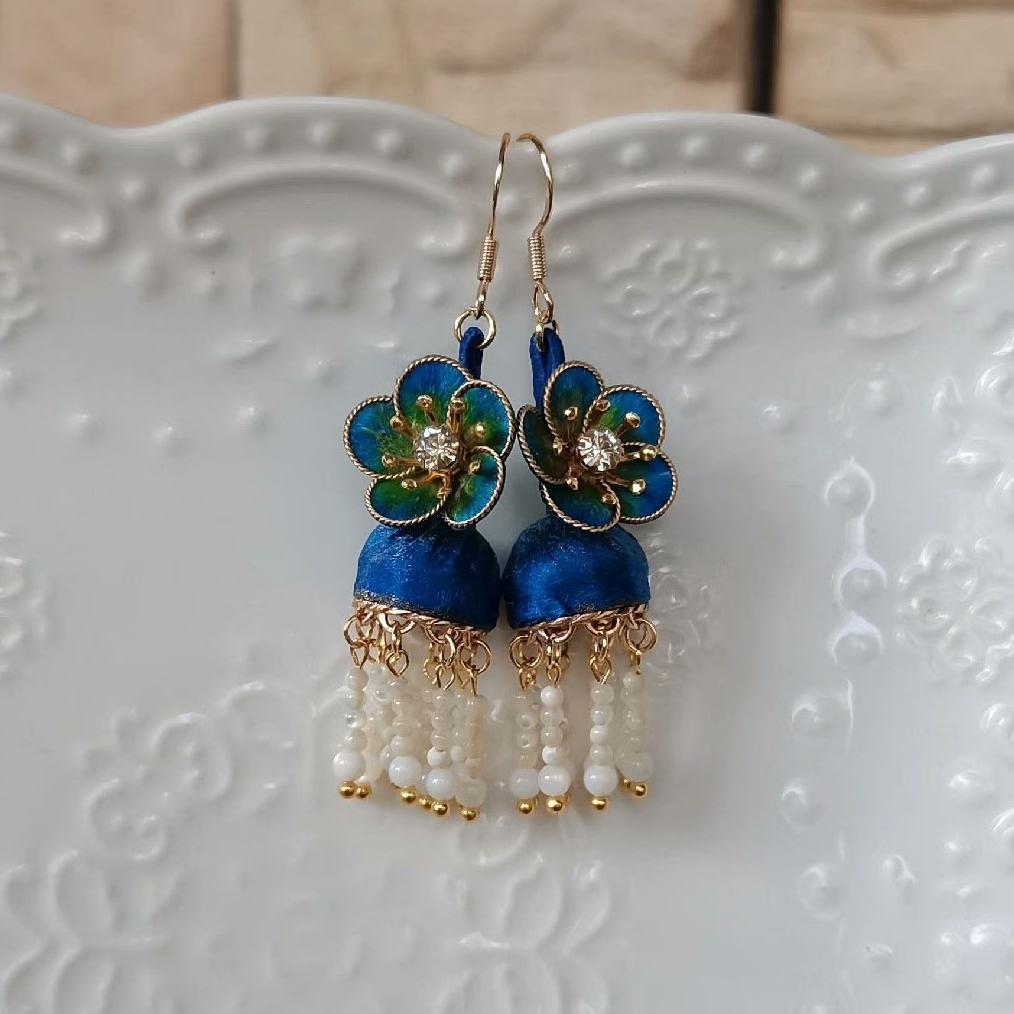 Palace Flower Lantern Bespoke Earrings - Silk Earrings(Ronghua)