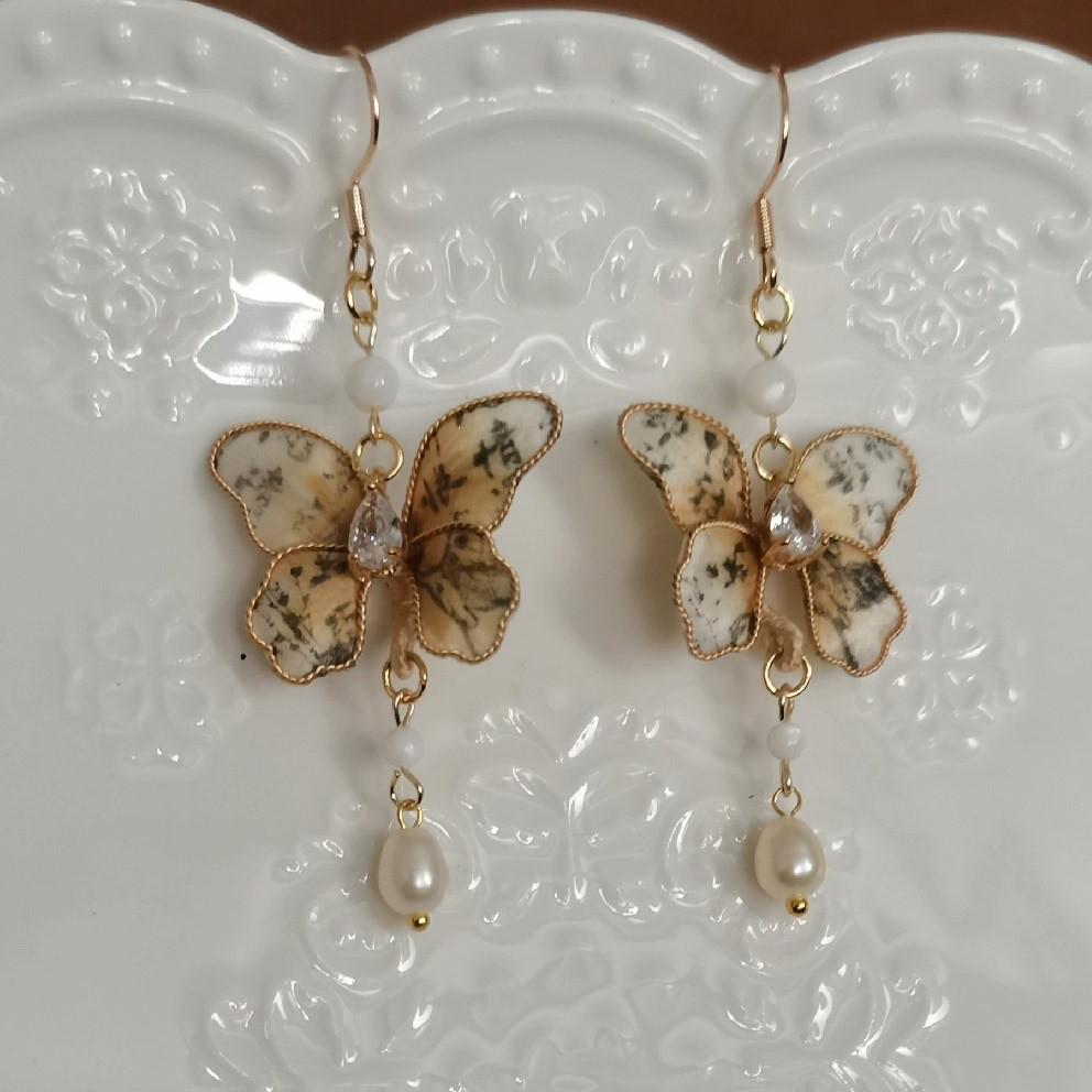 Butterfly Bespoke Earrings - Silk Earrings(Ronghua)