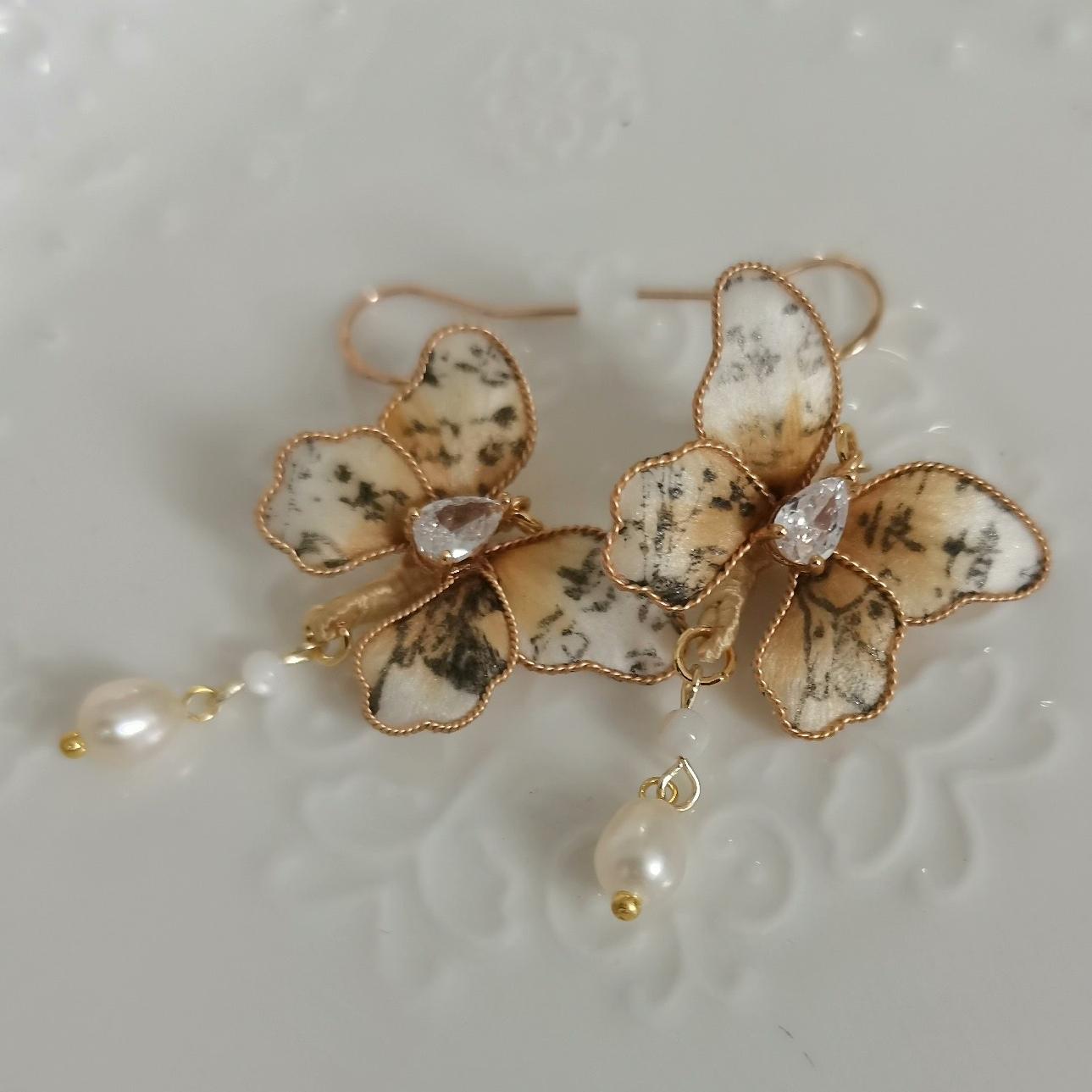 Butterfly Bespoke Earrings - Silk Earrings(Ronghua)