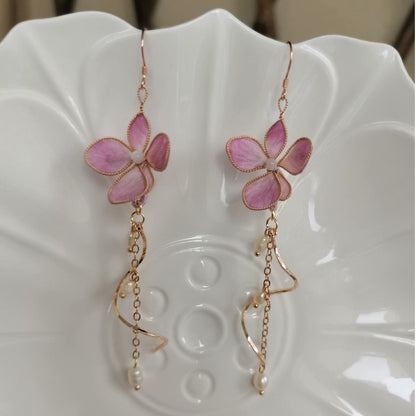 Small Flower Bespoke Earrings - Silk Earrings(Ronghua)