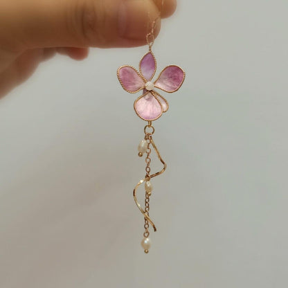 Small Flower Bespoke Earrings - Silk Earrings(Ronghua)