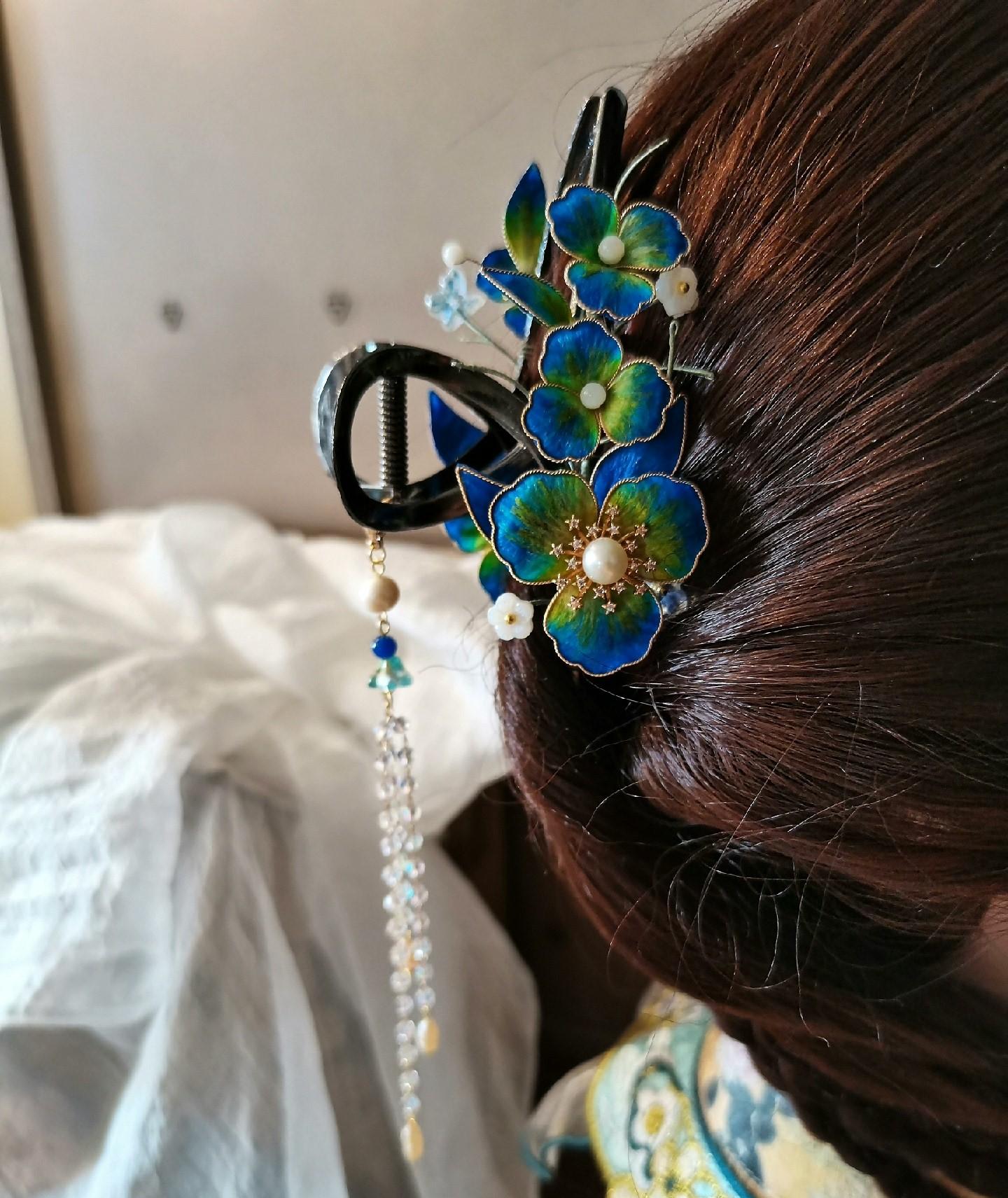 Iris Bespoke Hairclip - Silk Hairclip(Ronghua)