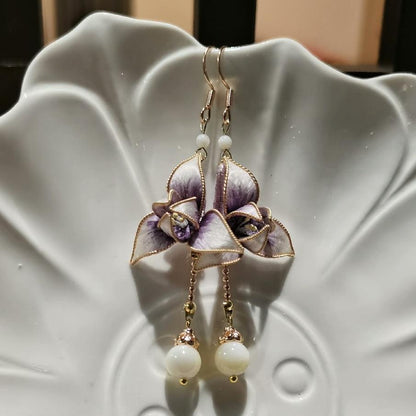 Small Flower Bespoke Earrings - Silk Earrings(Ronghua)