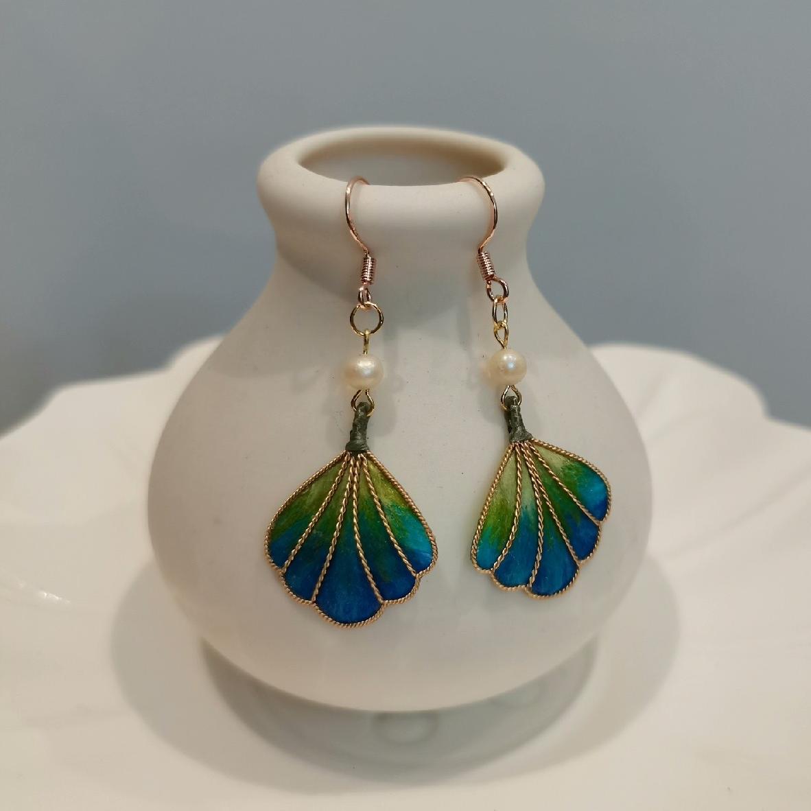 Shell Bespoke Earrings - Silk Earrings(Ronghua)