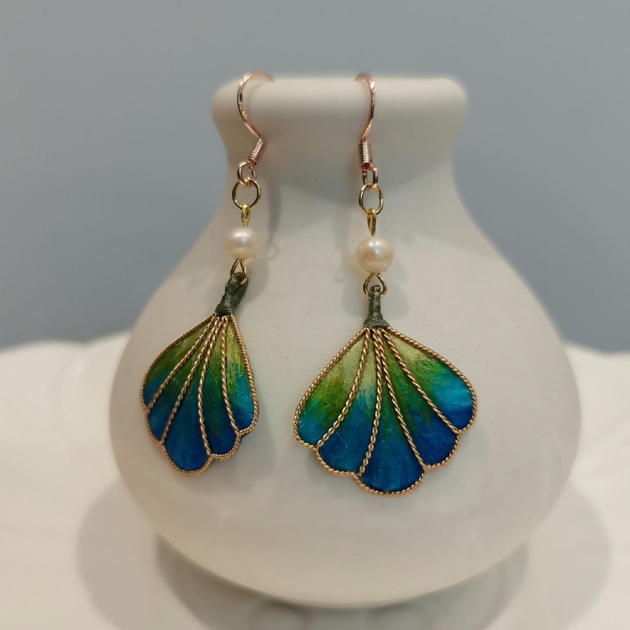 Shell Bespoke Earrings - Silk Earrings(Ronghua)