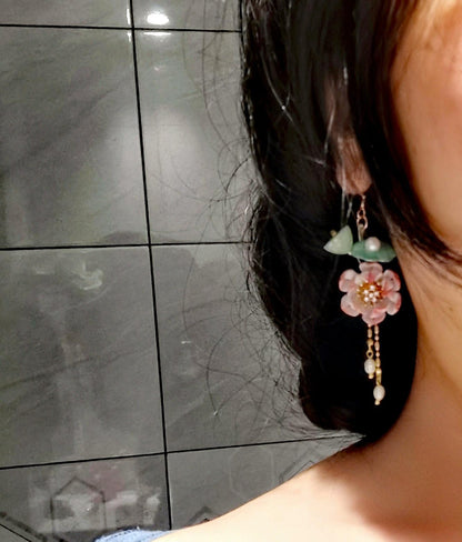 Lotus Bespoke Earrings - Silk Earrings(Chanhua)