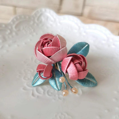 Rose Bud Bespoke Hairclip - Silk Hairclip(Chanhua)