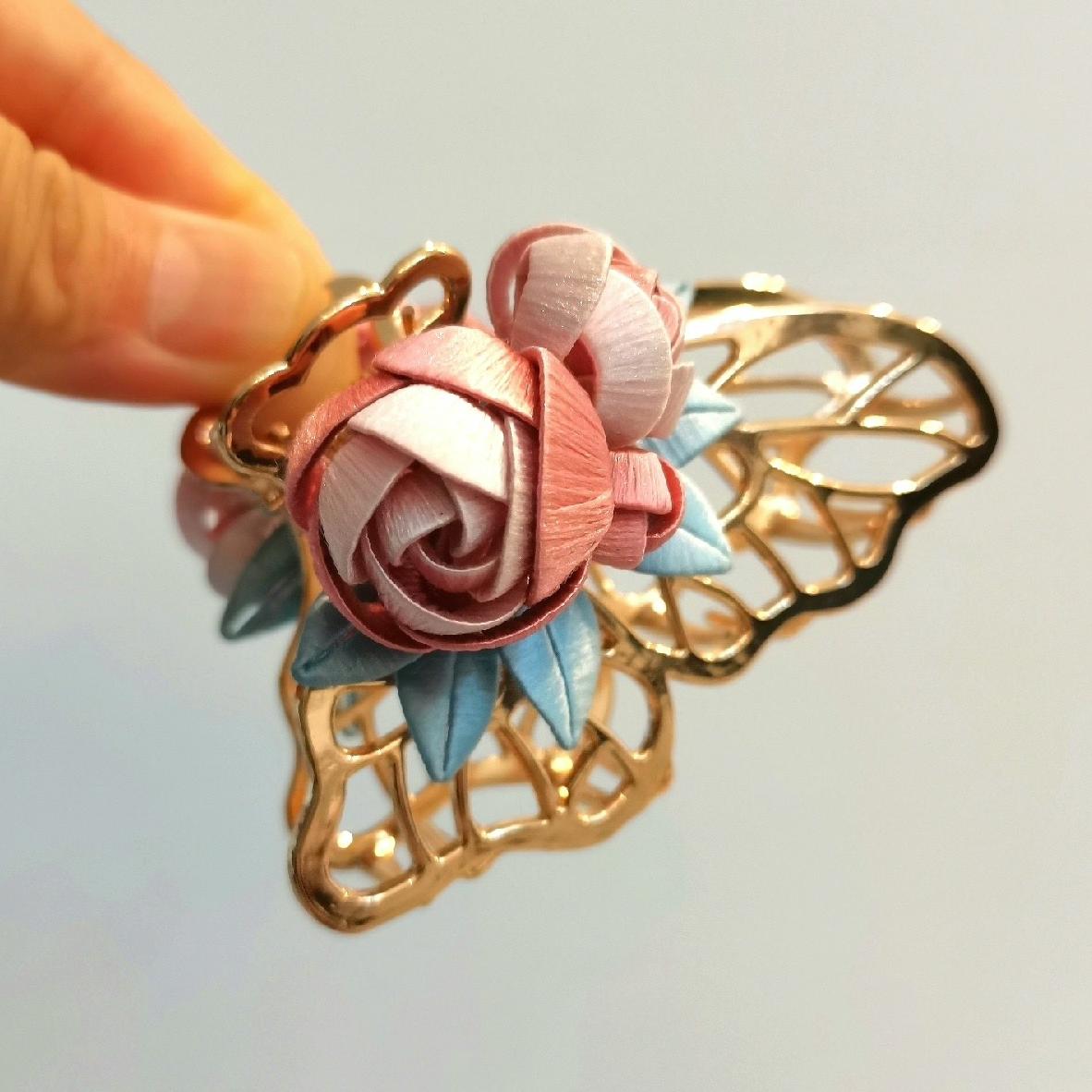 Rose Bud Bespoke Hairclip - Silk Hairclip(Chanhua)