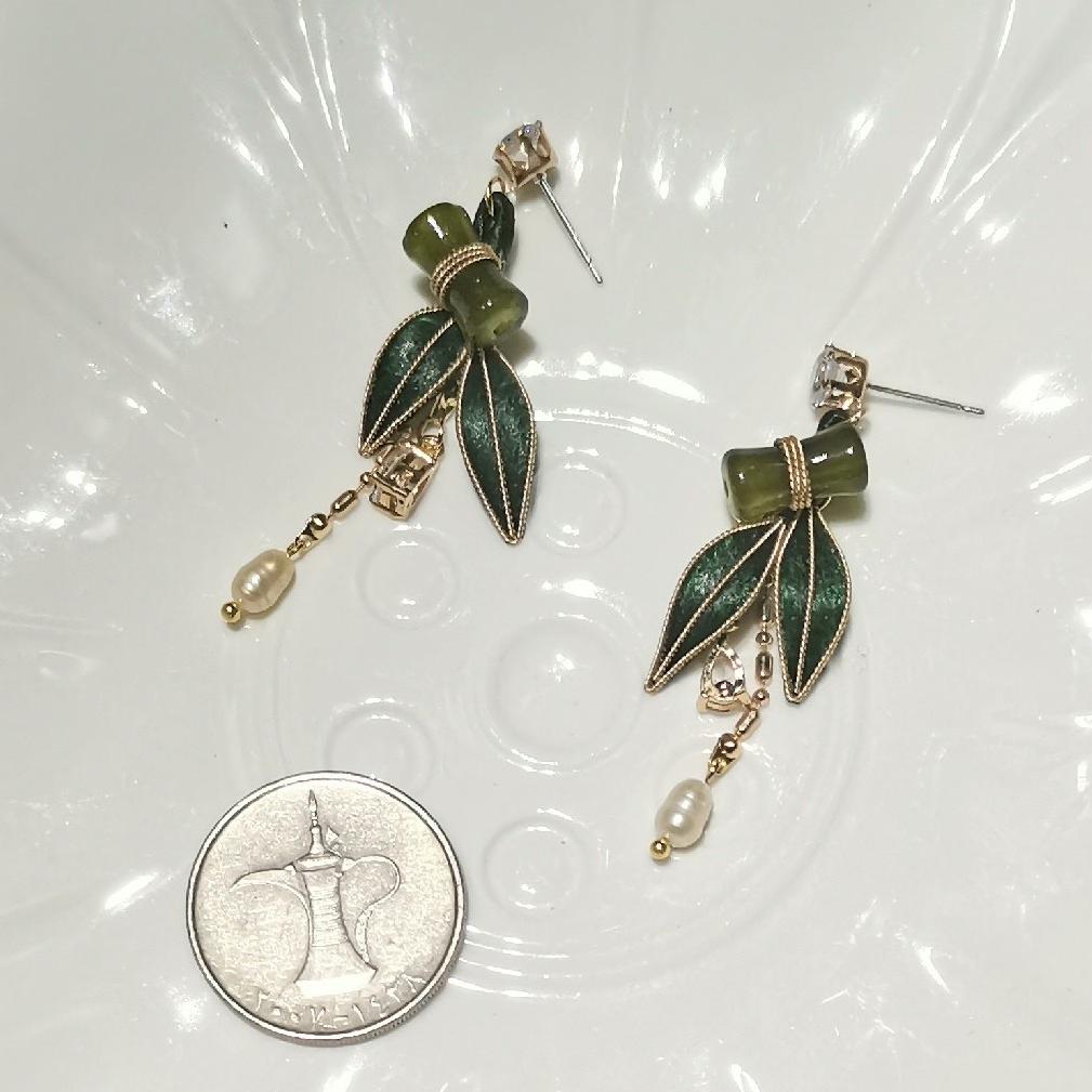 Bamboo Bespoke Earrings - Silk Earrings(Ronghua)