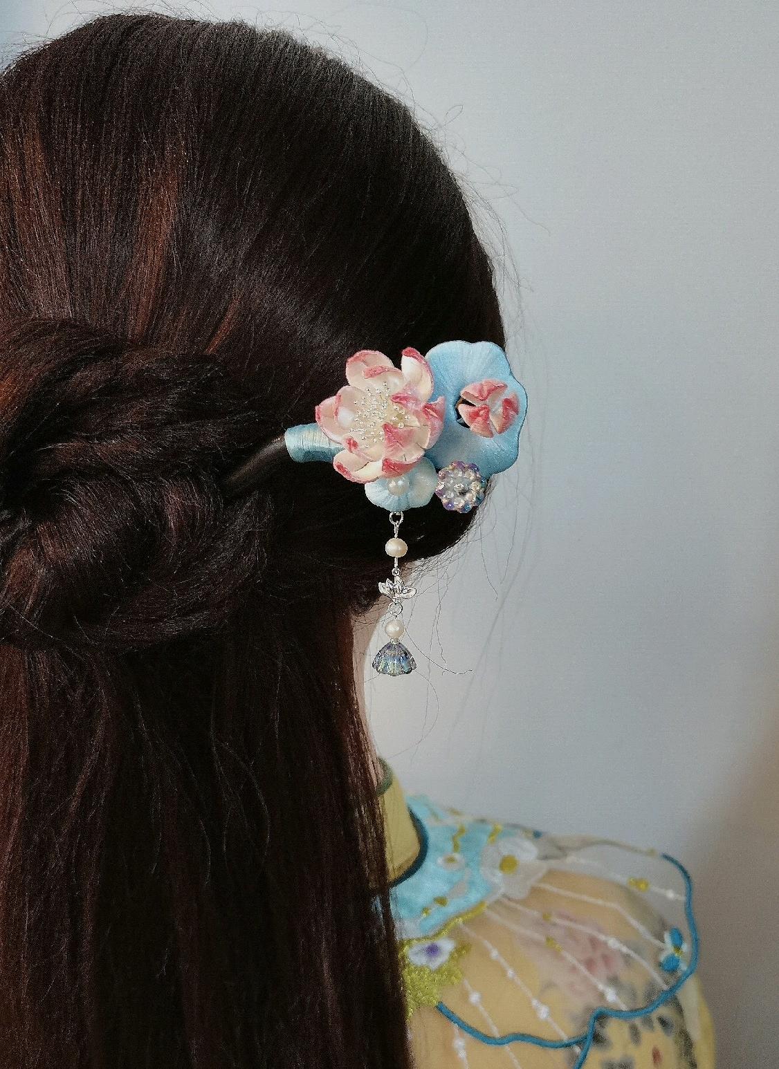 Lotus Bespoke Hairpin - Silk Hairpin(Chanhua)