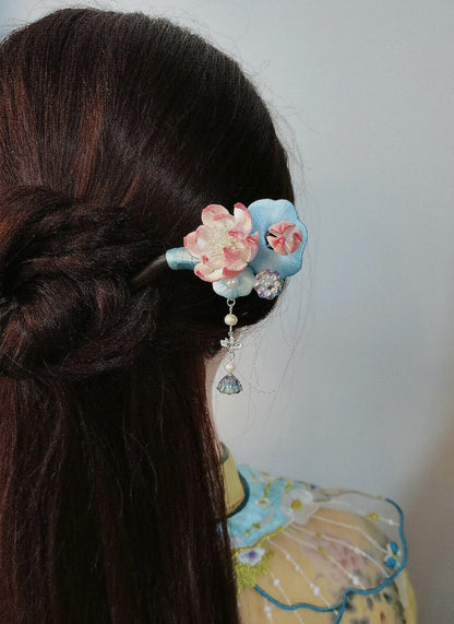 Lotus Bespoke Hairpin - Silk Hairpin(Chanhua)