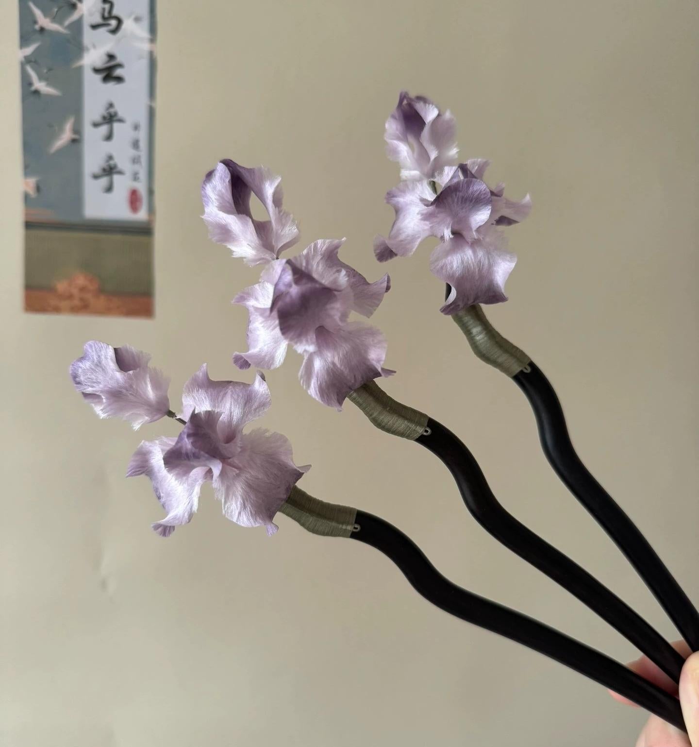 Iris Handmade Hairpin - Silk Hairpin(Ronghua)