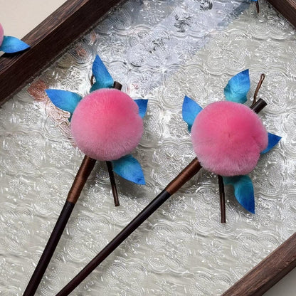 Peach Bespoke Hairpin - Silk Hairpin(Ronghua)