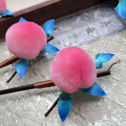 Peach Bespoke Hairpin - Silk Hairpin(Ronghua)