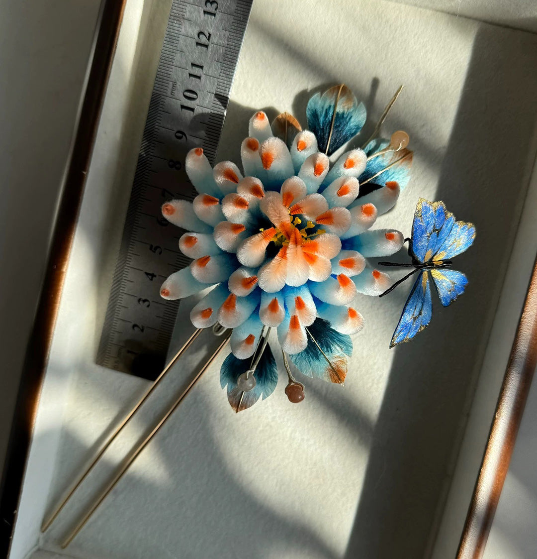 Chrysanthemum Bespoke Hairpin - Silk Hairpin(Ronghua)