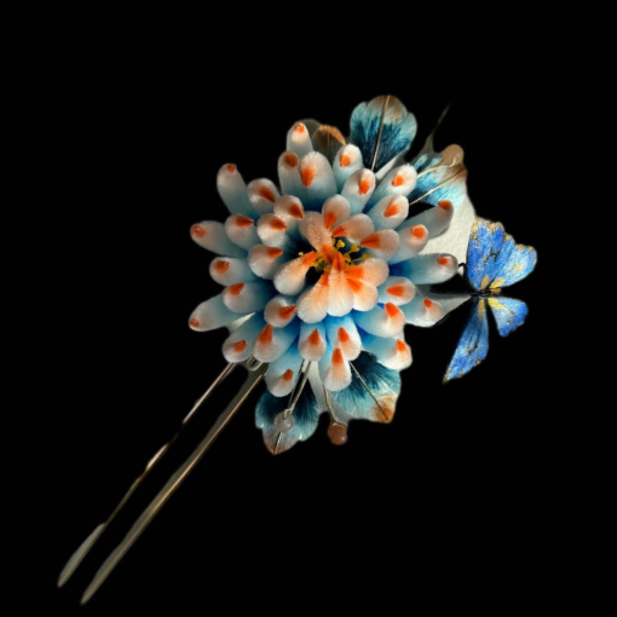 Chrysanthemum Bespoke Hairpin - Silk Hairpin(Ronghua)