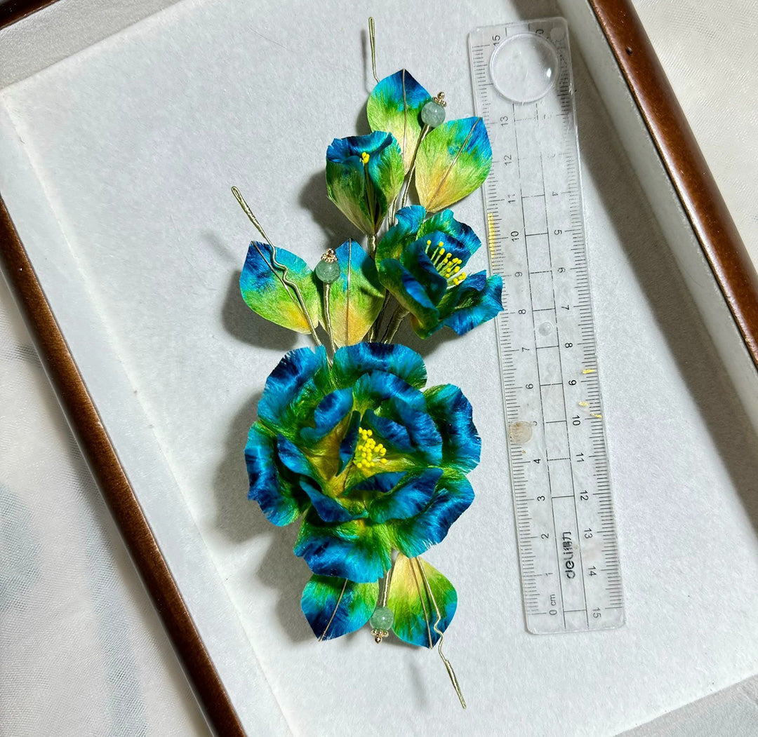 Peony Bespoke Hairpin - Silk Hairpin(Ronghua)