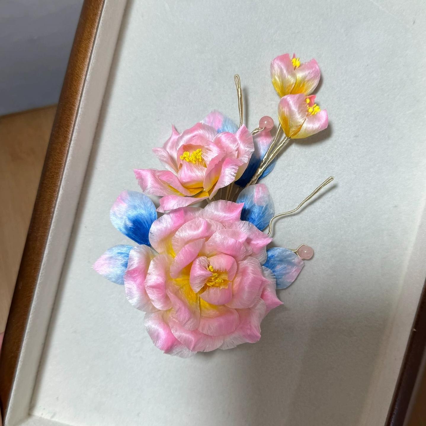 Peony Bespoke Hairpin - Silk Hairpin(Ronghua)