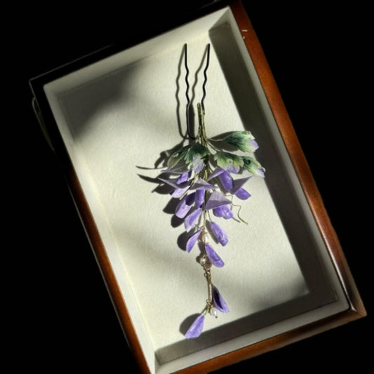 Wisteria Flower Bespoke Hairpin - Silk Hairpin(Ronghua)