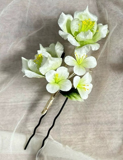 Green Peony Bespoke Hairpin - Silk Hairpin(Ronghua)