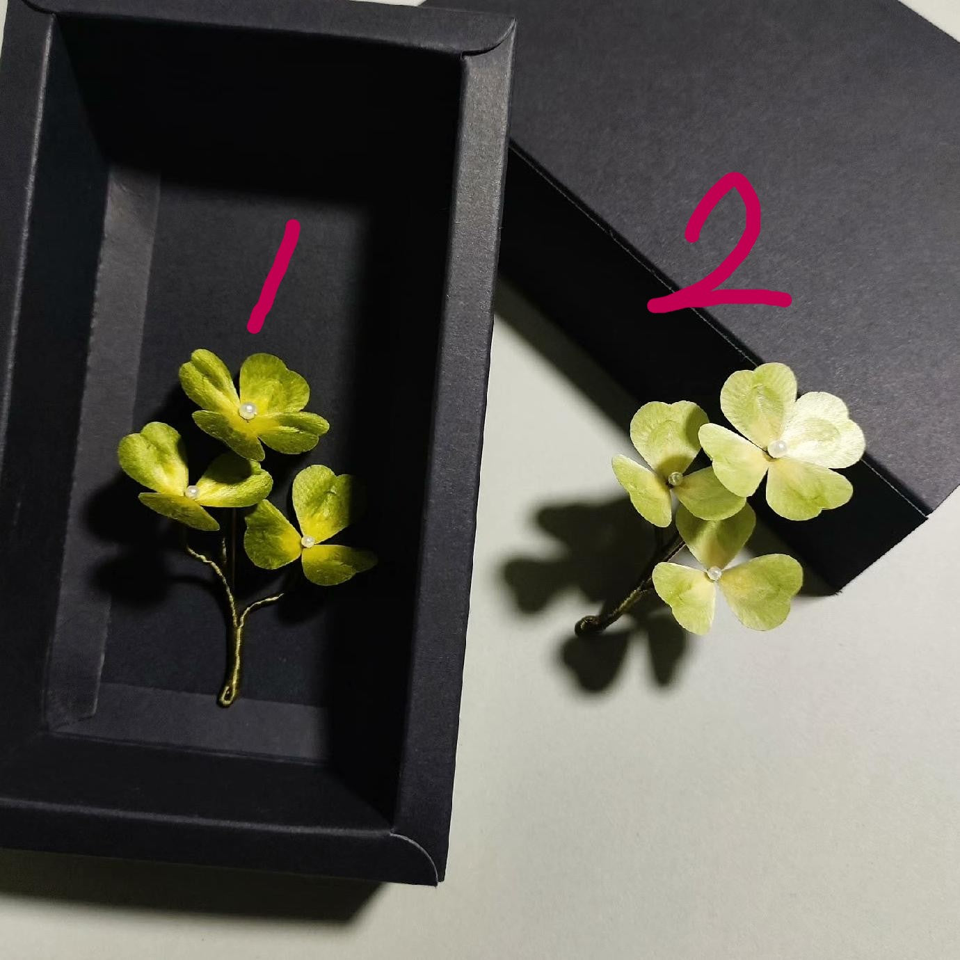 Four Leaf Clover Handmade Brooch - Silk Brooch(Ronghua)