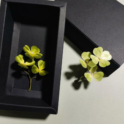 Four Leaf Clover Handmade Brooch - Silk Brooch(Ronghua)