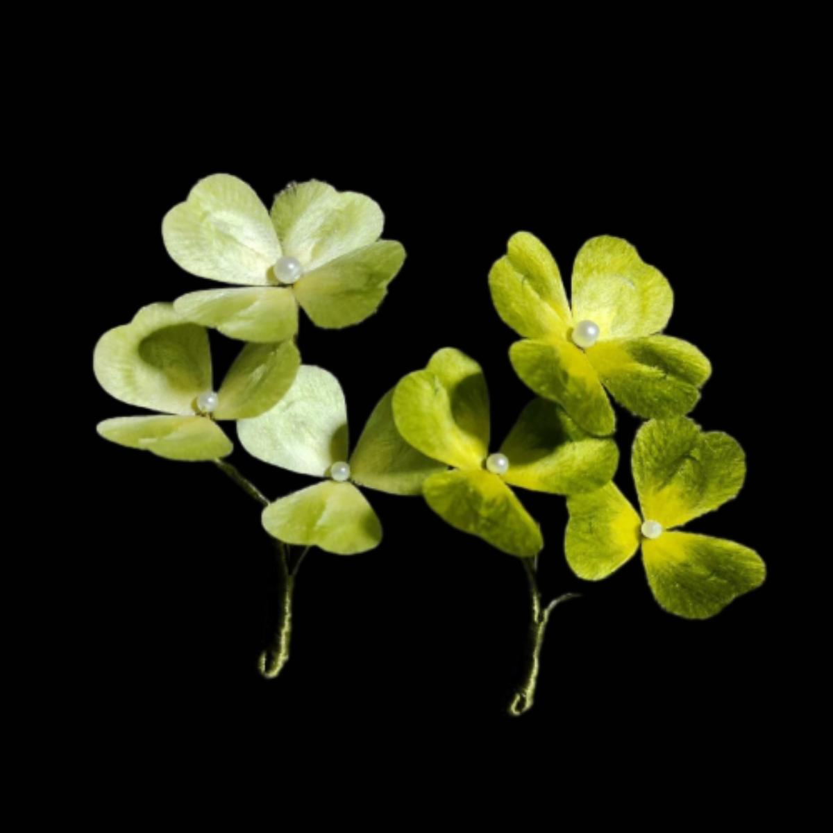 Four Leaf Clover Handmade Brooch - Silk Brooch(Ronghua)