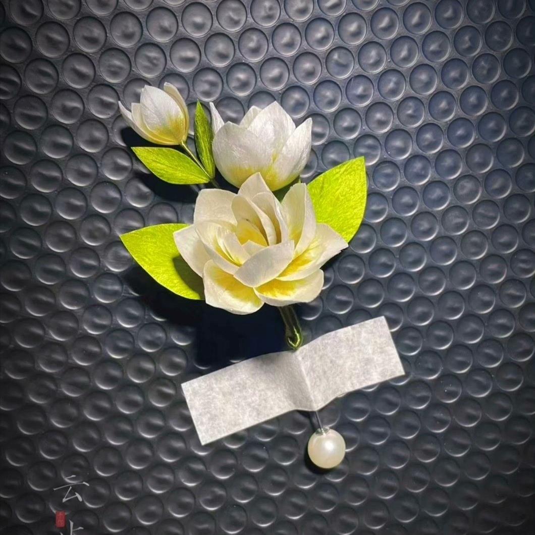 Jasmine Bespoke Brooch - Silk Brooch(Ronghua)