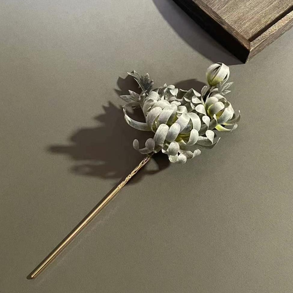 Chrysanthemum Bespoke Hairpin - Silk Hairpin(Ronghua)
