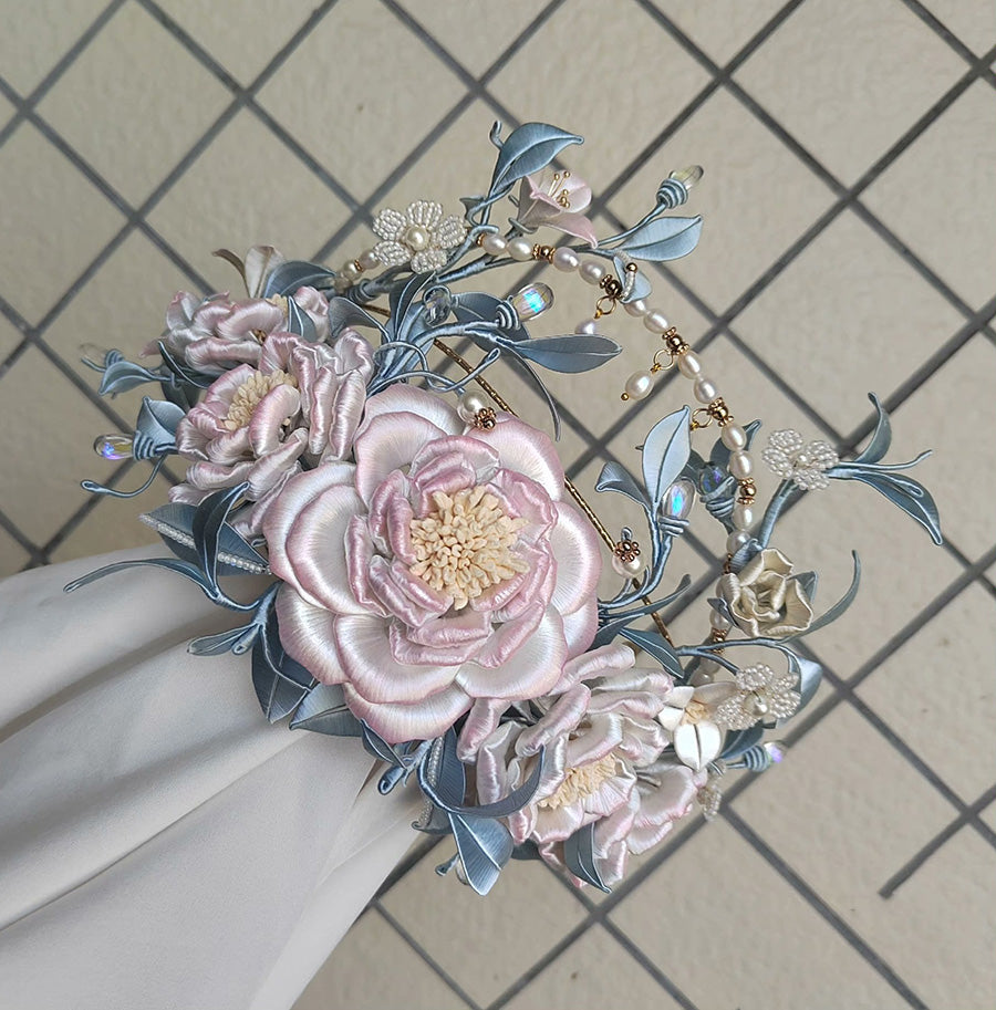 Flower Bespoke Hair Crown - Silk Hair Crown(Chanhua)